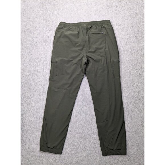 Eddie Bauer Fleece Lined Pants Womens 12 Green Zip Cargo Hiking Elastic Cuffs - Picture 2 of 14